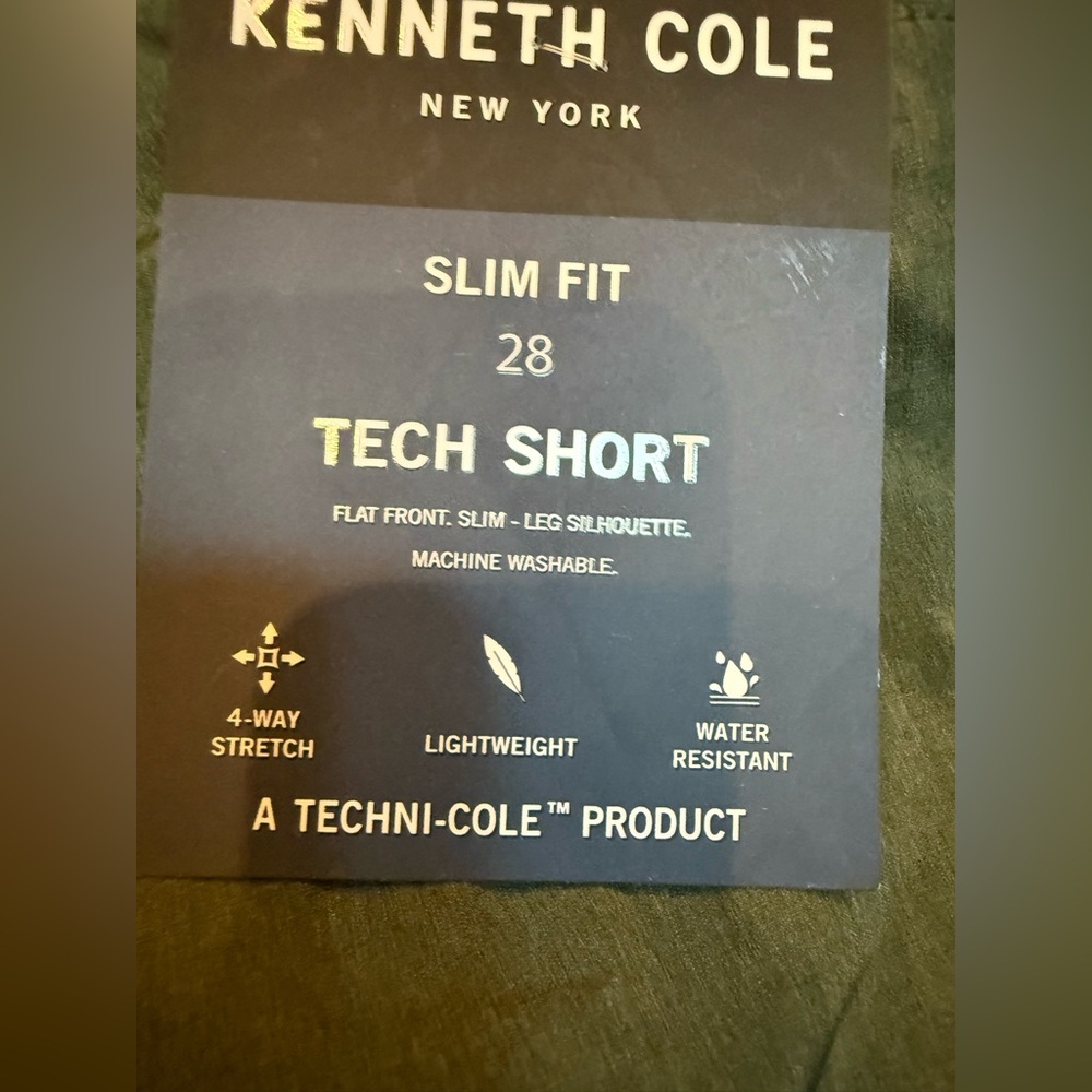 Kenneth Cole Men's Slim Fit Tech Shorts - Olive. Size 28. NWT - Picture 4 of 10